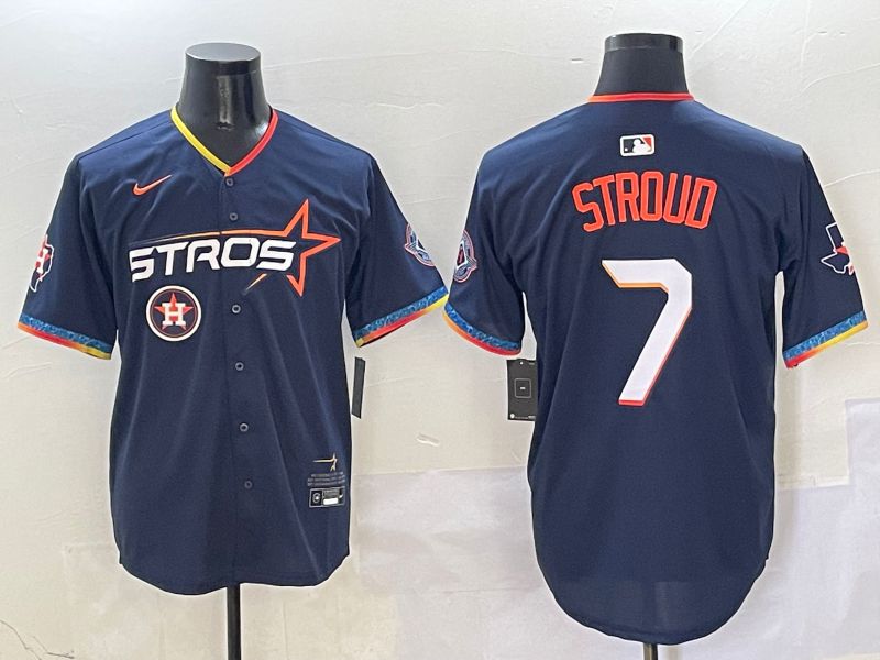 Men Houston Astros #7 Stroud Drak Blue Fourth generation Joint Name Nike 2025 MLB Jersey style 7